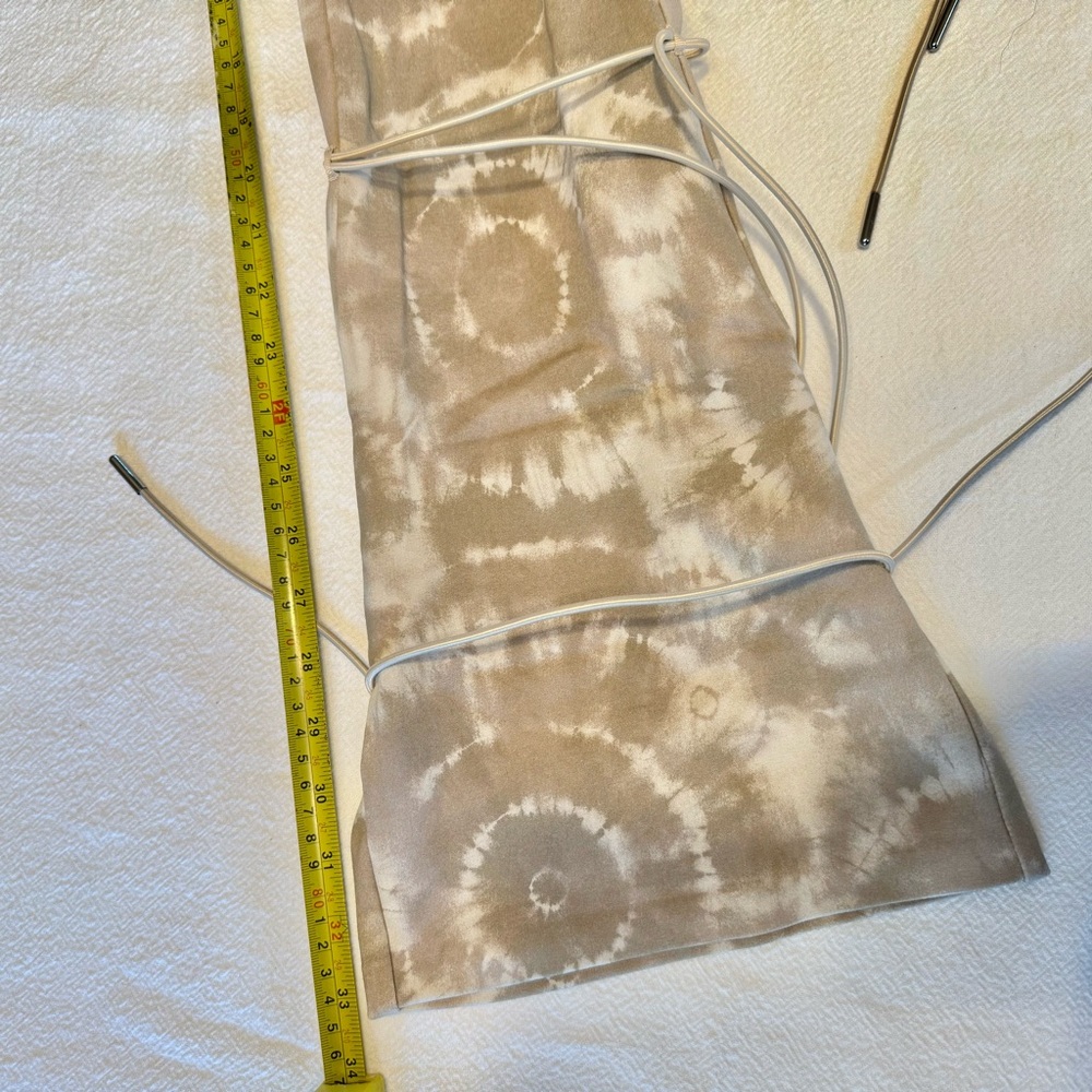 ❤️ Maniere de Voir Tan Printed Tie Up Dye High Waisted Flared Legging Pants 6 - Picture 14 of 15